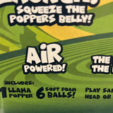 Llama Popper with pink ears and green blanket