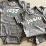 Baby Onesies: For Twins!  "COPY"  and "PASTE"