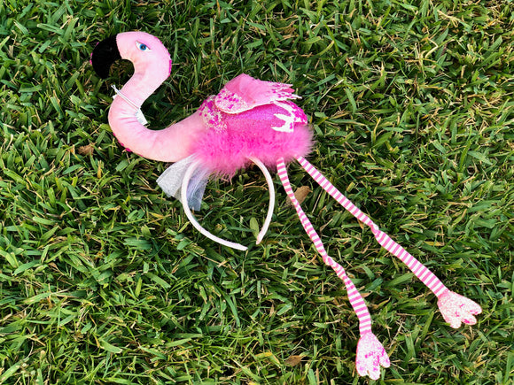 Adult: Flamingo hot pink sequin and tulle headband
