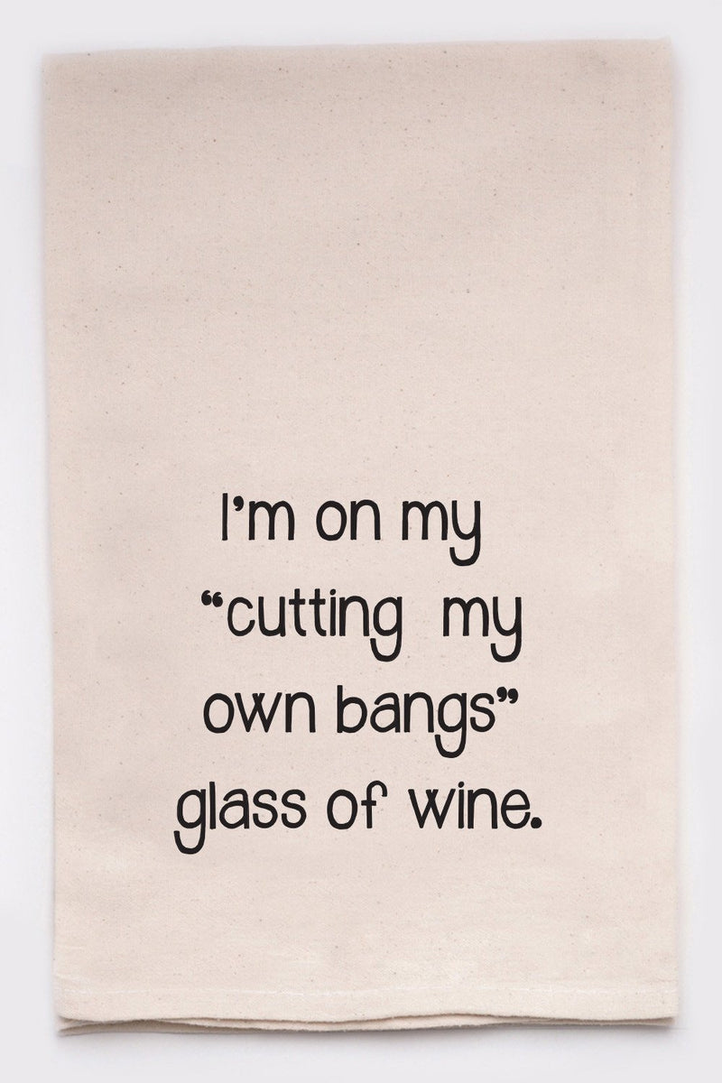 100% Cotton Kitchen Towels Printed with Cute Kitchen Sayings 'Love the Wine