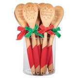 Wood kitchen cooking spoon: "Christmas Calories Don't Count"
