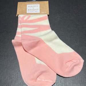 Happy Bright Children's Pink and Ivory Ballet Socks