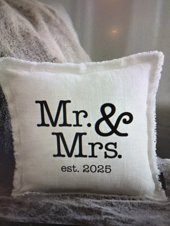 Mr & Mrs. Est 2024 Gift Pillow