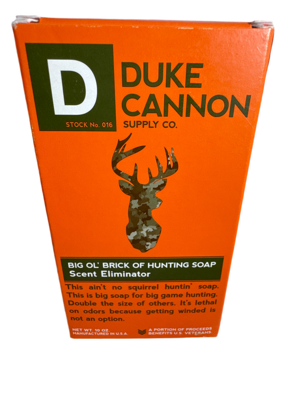 Soap: Duke Cannon Big Ol' Brick of Hunting Soap. Scent Eliminator