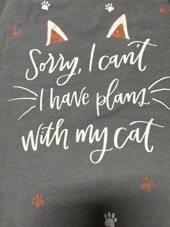 Tea Towel: Sorry I can't I have plans with my cat