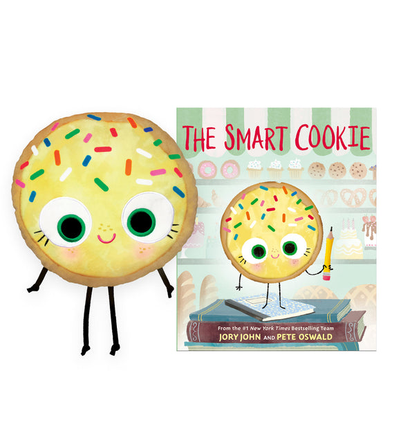 The Smart Cookie Book and matching Plush Cookie by Jory John and illustrated by Pete Oswald