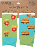 Late Night Snacks: Cheeseburger and Fries Perfectly Paired Unisex Socks