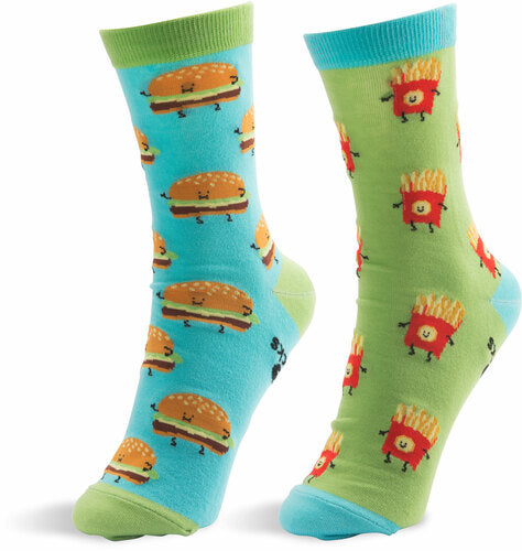 Cheeseburger and Fries Late Night Snacks Perfectly Paired Unisex Socks