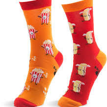 Popcorn and Butter Late Night Snacks Perfectly Paired Unisex Socks