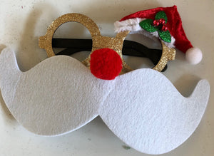 Santa Stash- Holiday mustache felt glasses