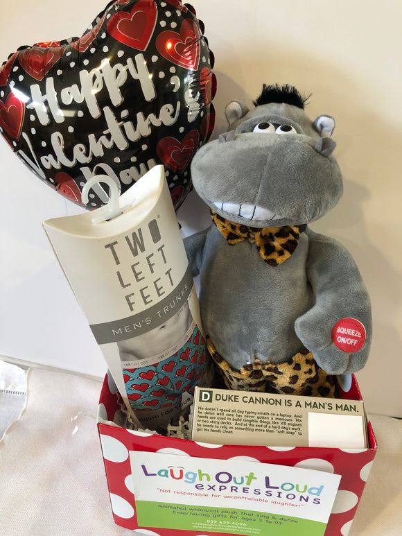 Hunky Hippo Valentines Gift Basket