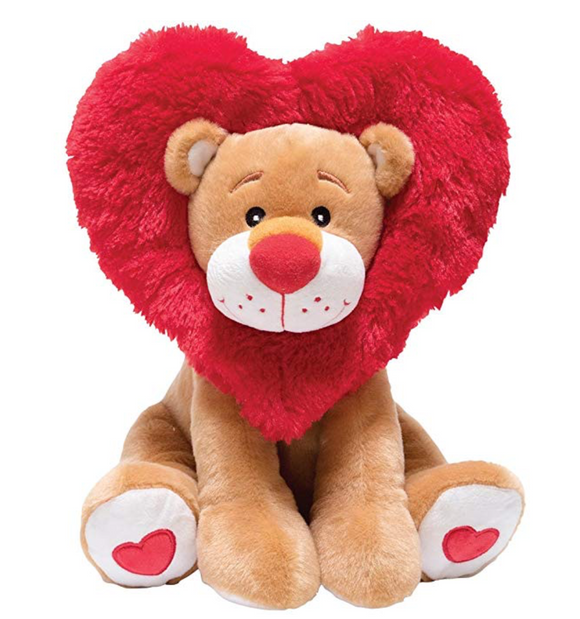 Lion Heart is an adorable lion animated plush that sings and dances for you. He has a red fur heart of hair around his head and is ready to express his roar-some love for you! Lion heart is the perfect Valentine's Day gift.
