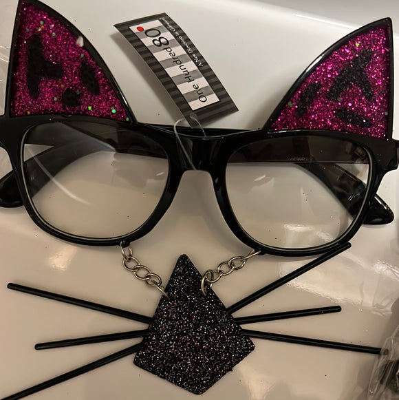 Cat sequin glasses with nose
