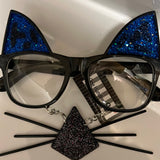 Cat sequin glasses with nose