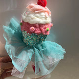 Cupcake birthday girl headband tulle