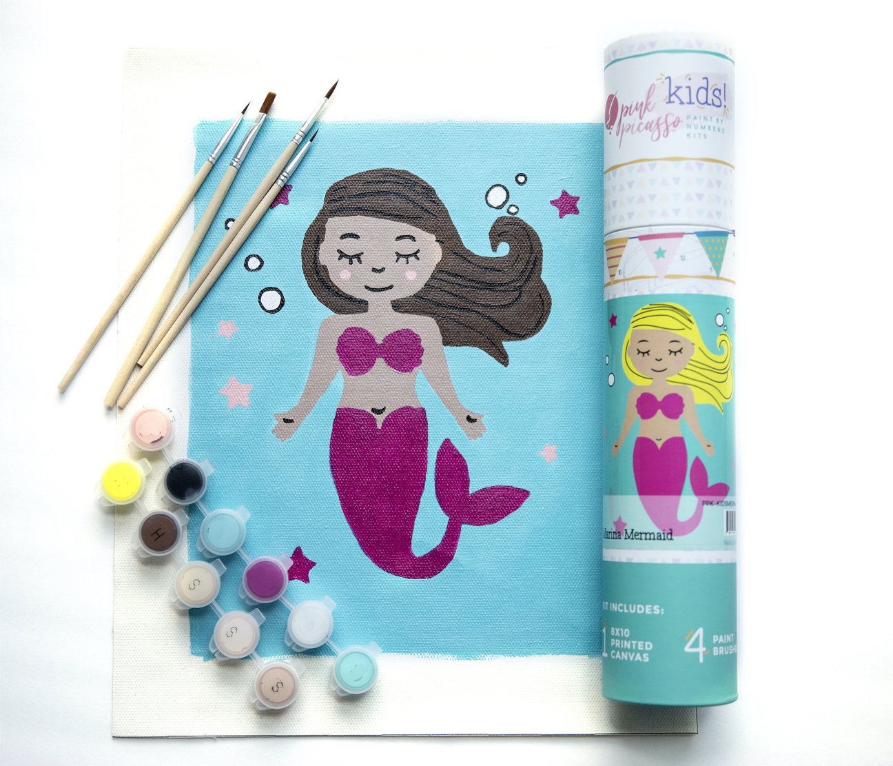 Pink Picasso Kids Mermaid Paint by Number Kit