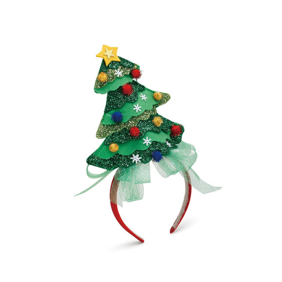 Oversized wobble Christmas Tree and pom pom headbands
