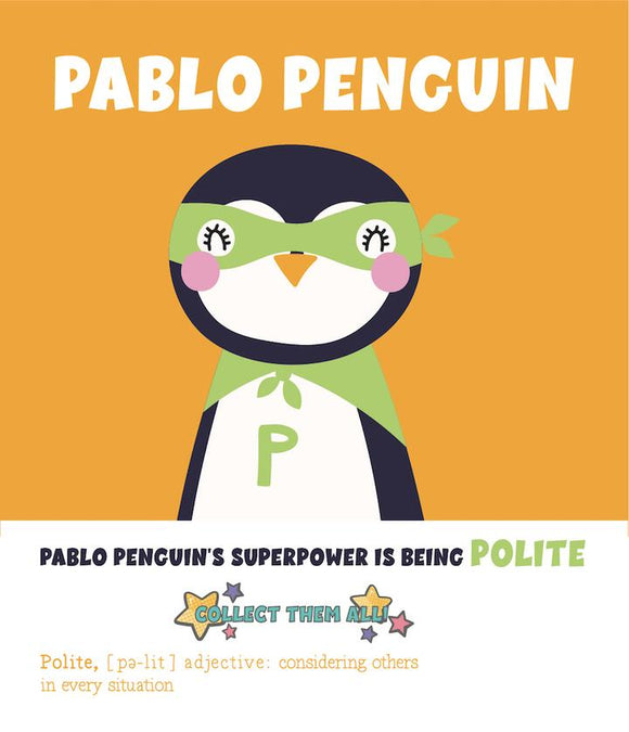 Kids Super Hero Pain By Number Kit - Pablo Penguin