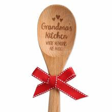 Grandma's Kitchen: Wooden spoon with laser-etched sentiment